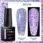 MEET ACROSS 7ml Reflective Glitter Gel Nail Polish Pink Green Purple Sparkling Soak Off UV Gel Polish for Manicure DIY Nail Art