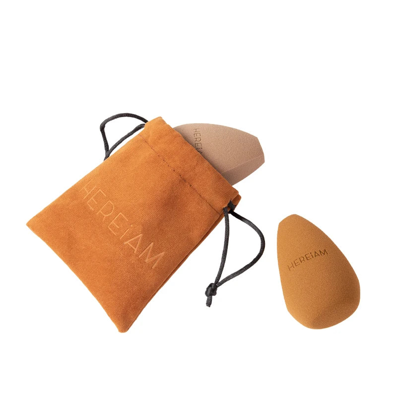 HEREIAM New Makeup Sponge Puff With Storage Bag Dry and Wet Professional For Foundation Soft Smooth Beauty Tools & Accessories