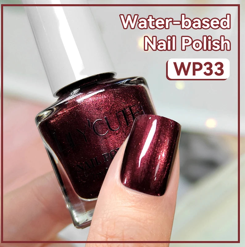 LILYCUTE 7ml Water-Based Glitter Nail Polish Long Lasting Quick Drying No Need of Lamp to Cure Nail Supplies For Nail Manicure