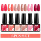 Mtssii 6PCS/Set Sparkly Nude Pink Gel Nail Polish Glitter Semi Permanent Nail Art LED UV Soak Off Gel Varnish Nail Supplies