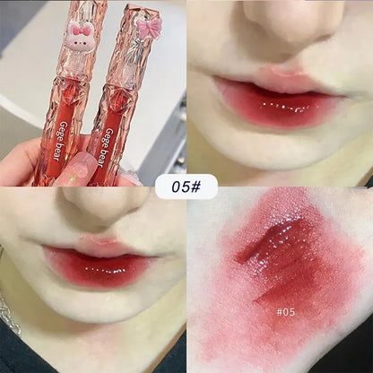 Gege Bear Crystal Mirror Water Lip Gloss – Hydrating, Ultra-Moisturizing, High Shine Glossy Lip Tint for Fuller Lips