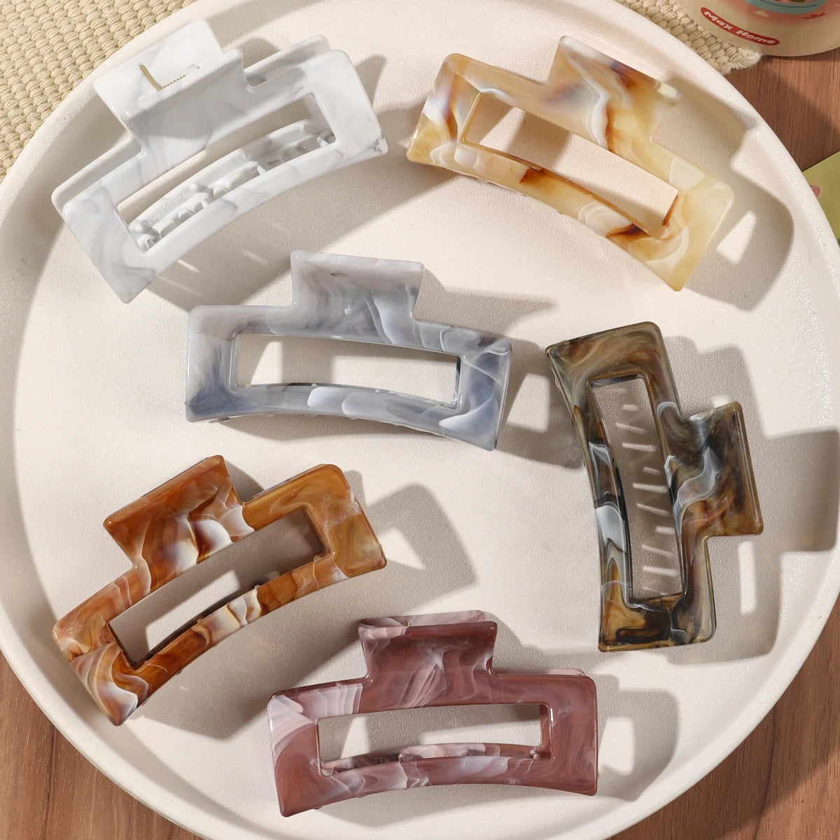 7 Pcs Big Hair Claw Clips 3.4" Non-slip Big Square Matte for Women Girls, Strong Hold Banana Clips for Thick Thin Hair
