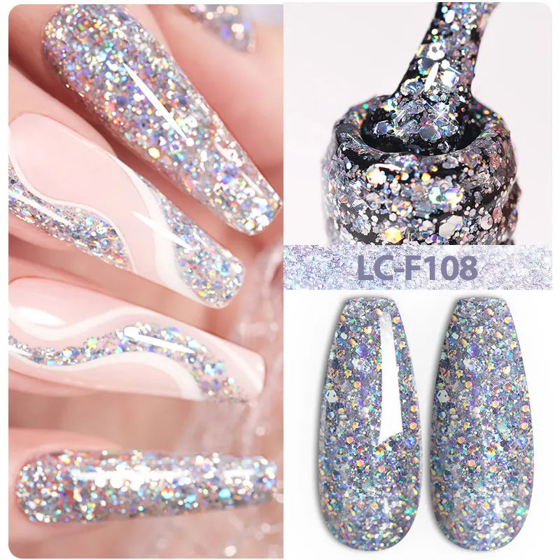 LILYCUTE 5ml Line Art Gel Nail Polish Gold Silver DIY Drawing Gel Reflective Glitter Design Semi Permanent Painting Gel Varnish