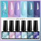 Mtssii 6PCS/Set Sparkly Nude Pink Gel Nail Polish Glitter Semi Permanent Nail Art LED UV Soak Off Gel Varnish Nail Supplies