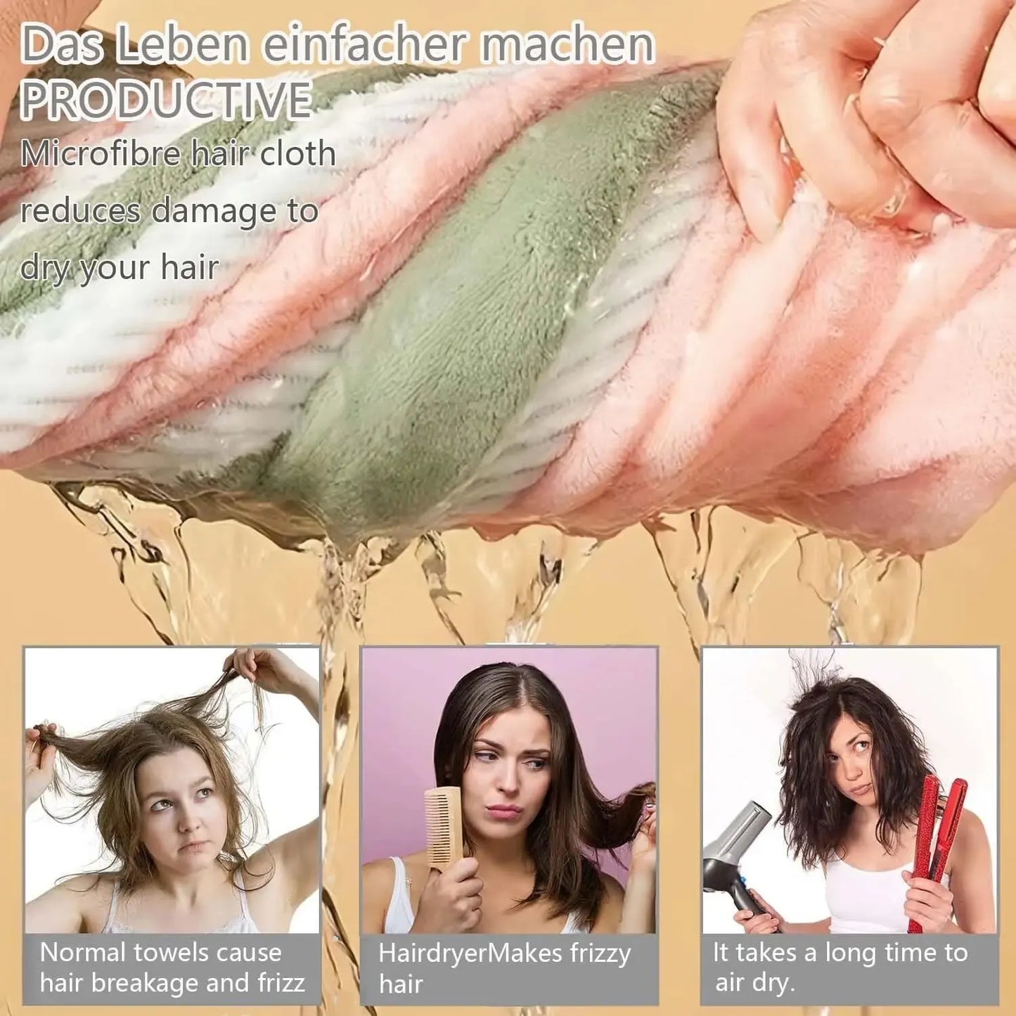 Double Thickened 100% Microfiber Hair Towel,Hair Towel Wrap for Women