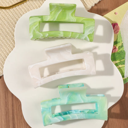 7 Pcs Big Hair Claw Clips 3.4" Non-slip Big Square Matte for Women Girls, Strong Hold Banana Clips for Thick Thin Hair
