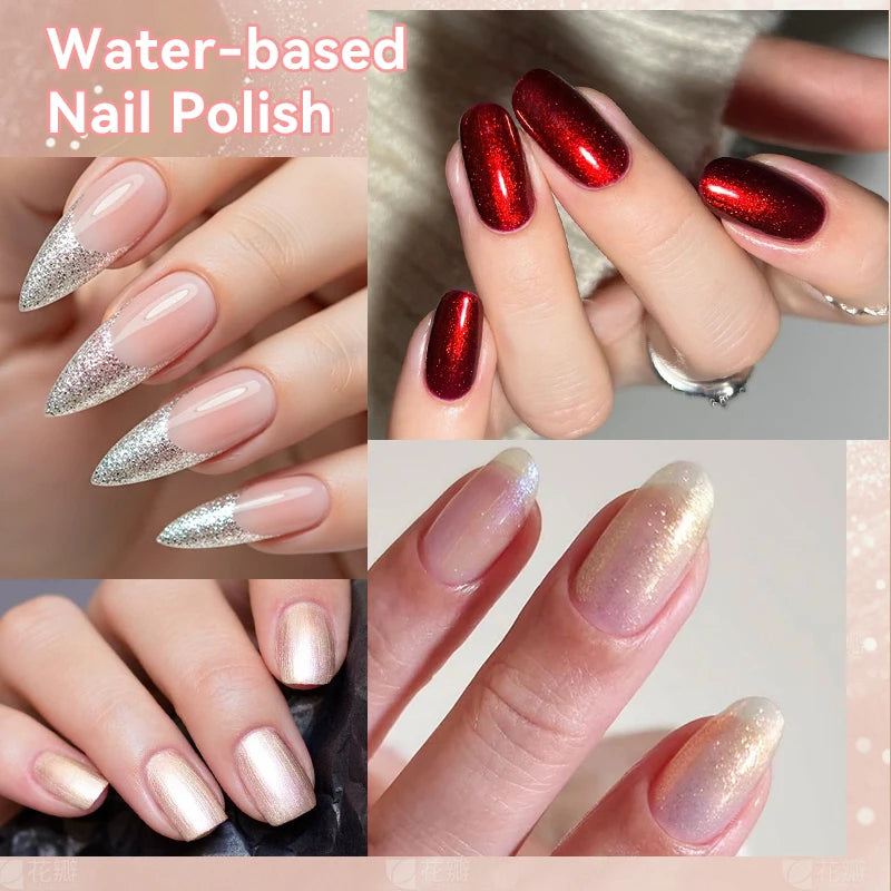 LILYCUTE 7ml Water-Based Glitter Nail Polish Long Lasting Quick Drying No Need of Lamp to Cure Nail Supplies For Nail Manicure