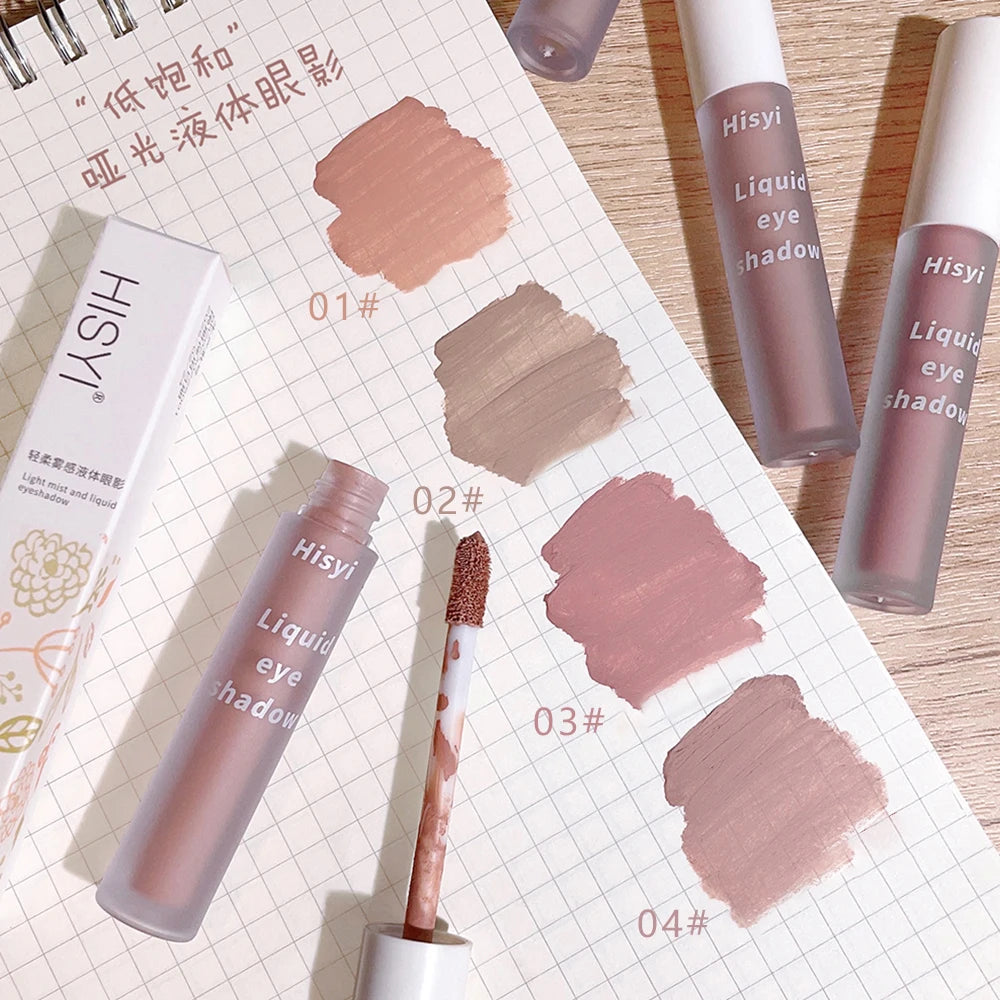 Single-Color Eyeshadow Liquid - Matte, Velvety, Enhances Complexion, Low Saturation, Blendable, Soft Matte Finish, Easy to Apply