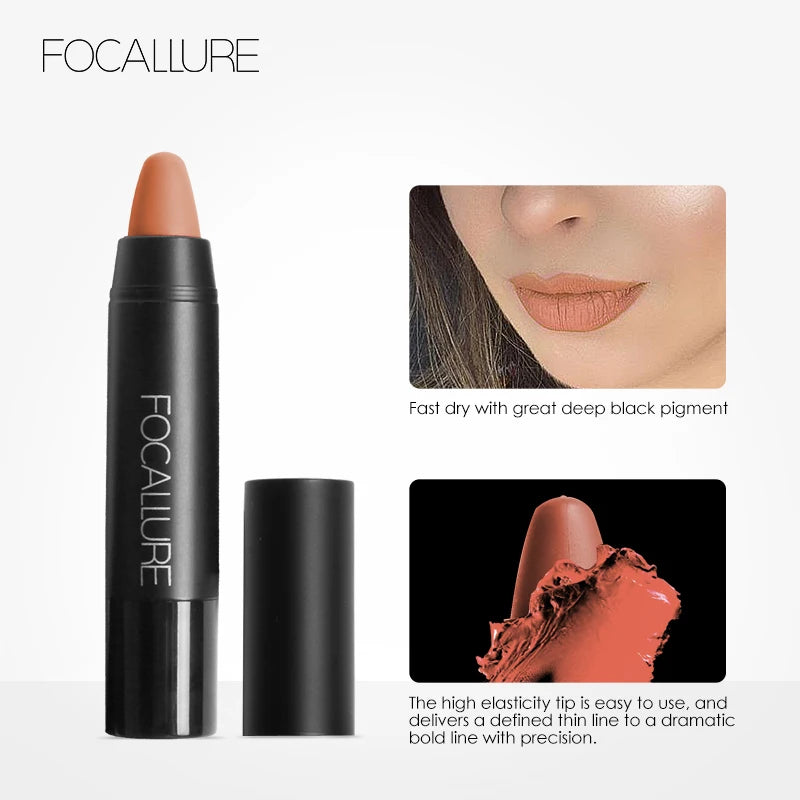Focallure Matte Lipstick 19 Colors Long-Lasting Waterproof Soft Texture Lipstick Set Red & Nude Shades Cosmetic Glam Batom