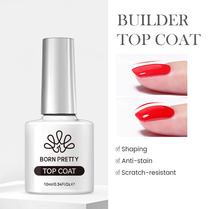 BORN PRETTY 10ml Flow Light White Cat Magnetic Gel Nail Polish Ultra Shine Soak Off UV Gel Mirror Glass Bead Gel Nail Art