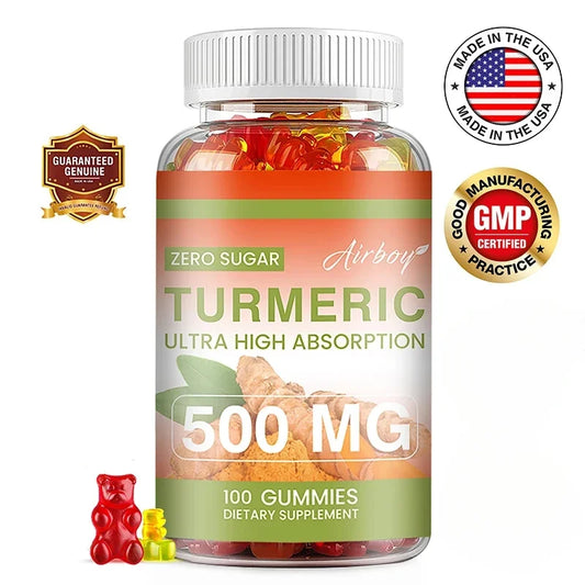 Turmeric Gummies - Supports Joint, Digestive, and Cardiovascular Health - Gluten Free, Non GMO
