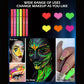 6pcs Glow UV Reactive Glow in the Dark Face and Body Paint Set, Neon Liquid Eyeliner, Mixing Color for Masquerade,Music Festival