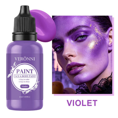 20ml Water Based Face Body Paint Single Bottle Safe Non-toxic For Halloween Party Cosplay Makeup Easy To Wash Off For Kids Adult
