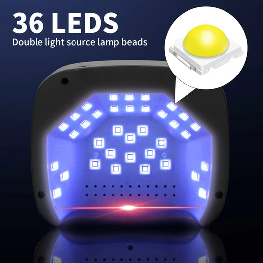 Professional Nail Art UV LED Light Rechargeable Dryer Smart Wireless HD Display Nail Drying Light for Fast Curing of All Gels