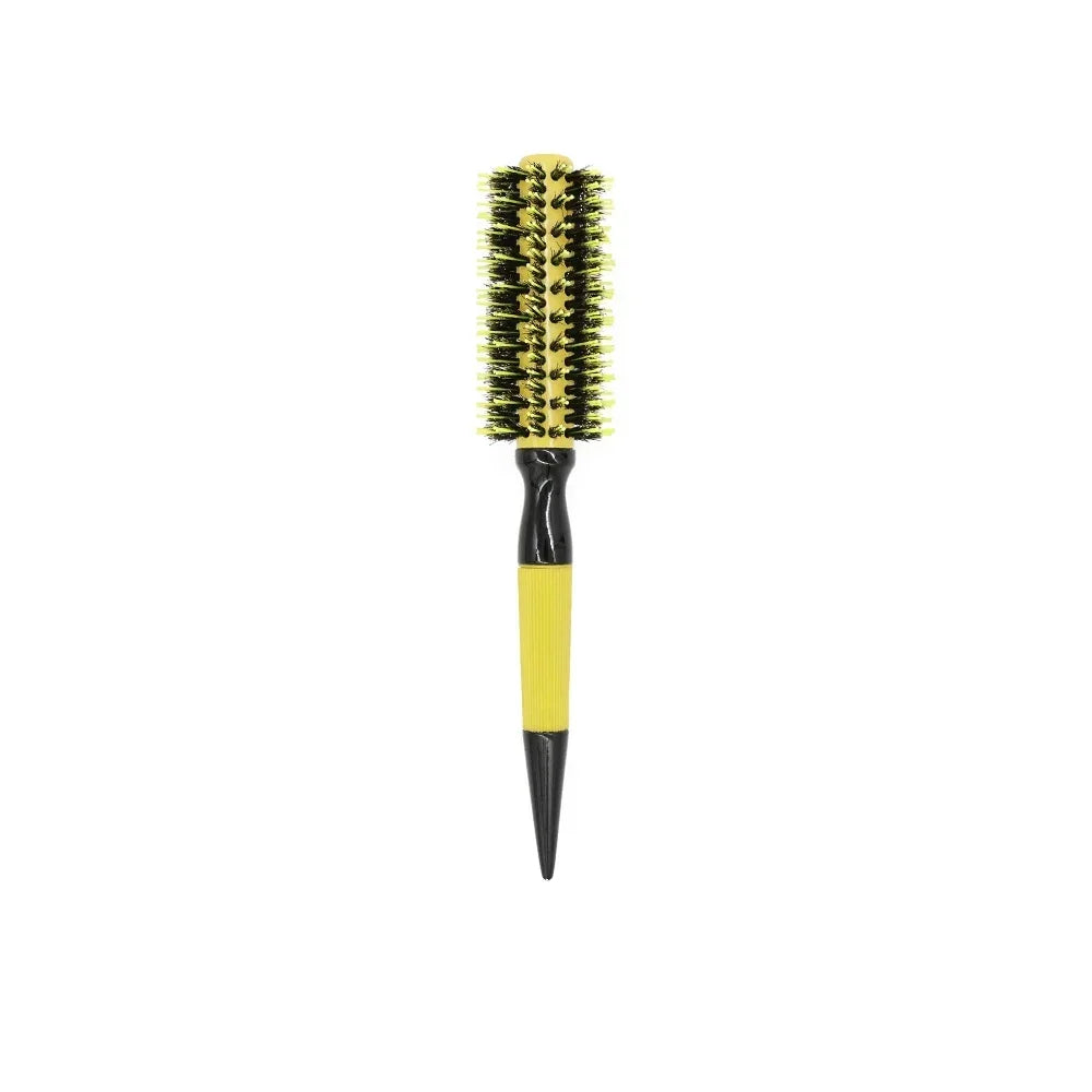 Professional Round Wooden Hair Brush 6 Sizes Boar Bristle Mix Nylon Salon Women Hair Styling Tools Yellow Brazil Hair Curlerl