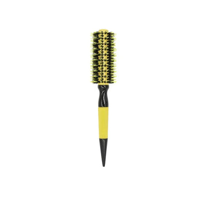 Professional Round Wooden Hair Brush 6 Sizes Boar Bristle Mix Nylon Salon Women Hair Styling Tools Yellow Brazil Hair Curlerl