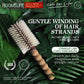 Personalized Boar Bristles Hair Brush Cork handle Round Barrel Hair Comb For Curling  Anti Static Roller HairBrush Wood Combs