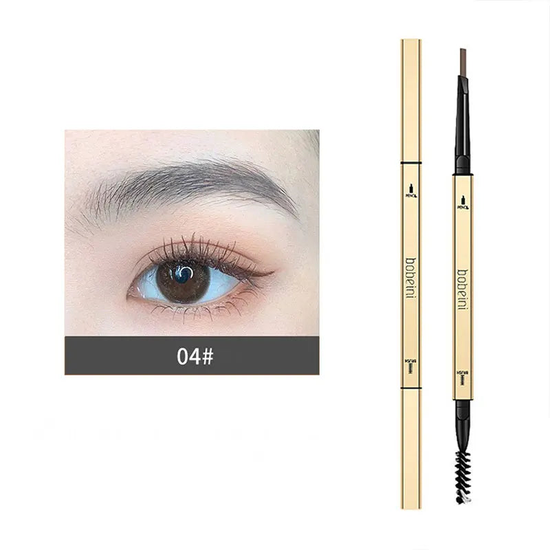 Small gold bar double-ended eyebrow pencil three-dimensional eyebrow shape long-lasting without smudging, slender and natural