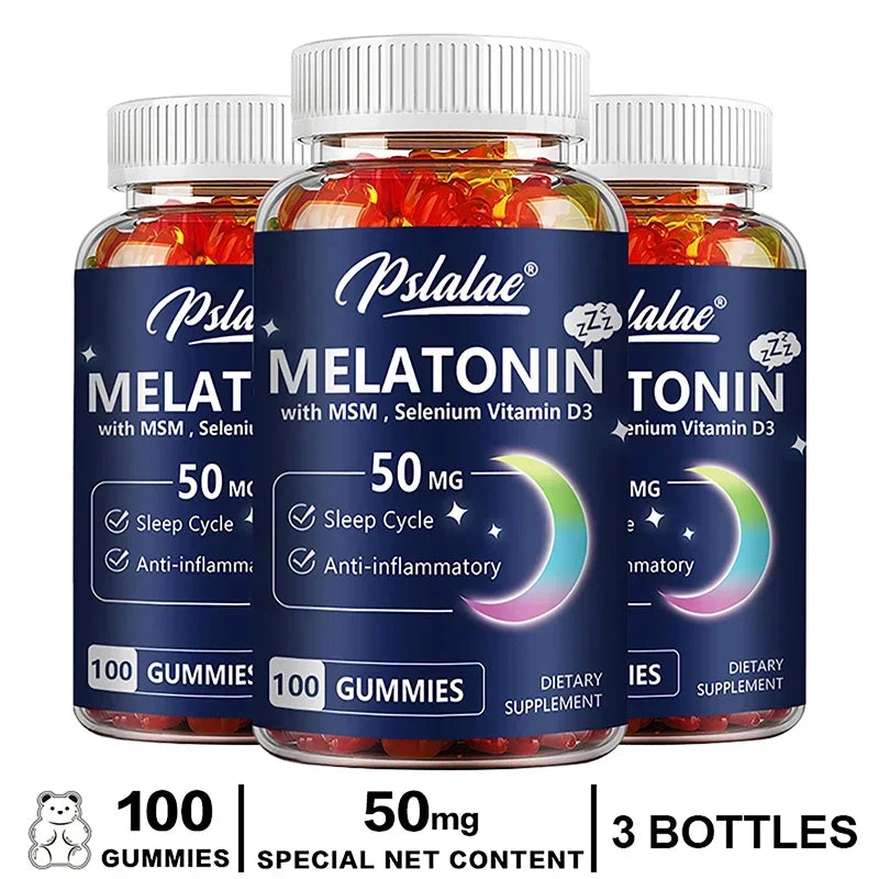 Melatonin Gummies 50mg - Sleep Support, Stress Relief, Improved Sleep Quality, Boosted Energy Production, Increased Vitality