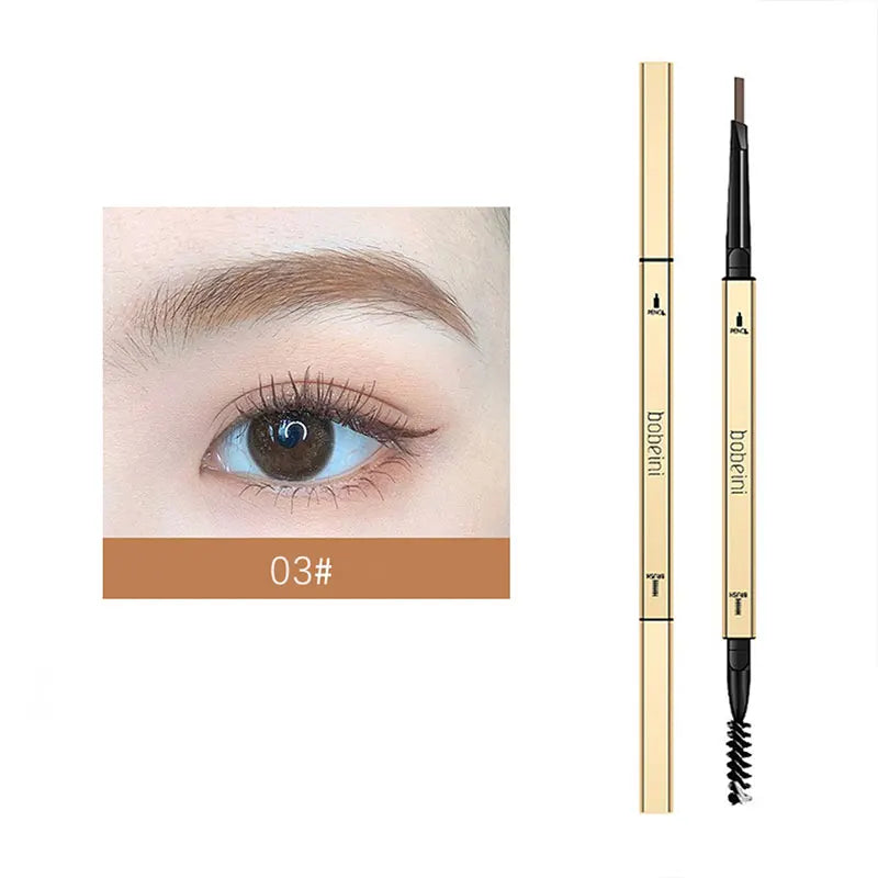 Small gold bar double-ended eyebrow pencil three-dimensional eyebrow shape long-lasting without smudging, slender and natural