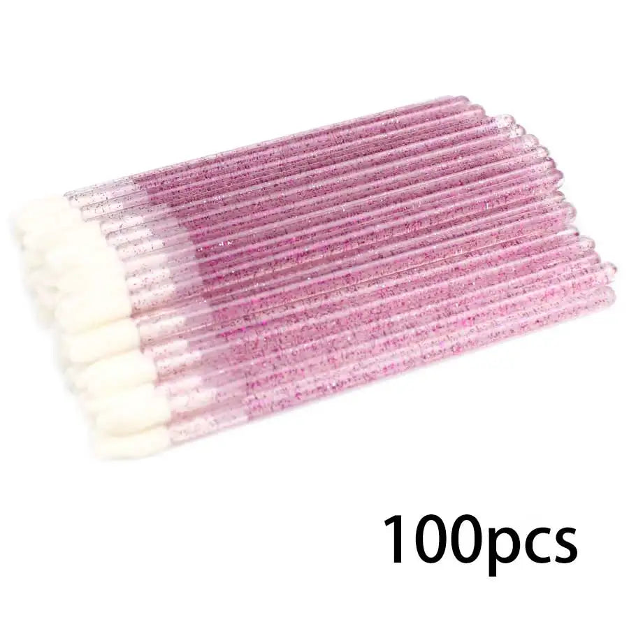 100 Pcs Disposable Lip Lint Free Applicators Lipstick Testers Wands Applicators for Makeup Lip Brushes Makeup Beauty Tool