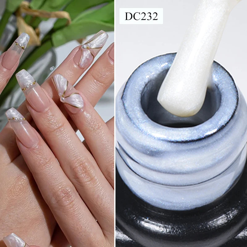 Mtssii 7ml Glitter Rubber Base Gel Polish Gold Sequins Pink White Base Gel Top Coat Soak Off UV LED Nail Art Varnish Manicure