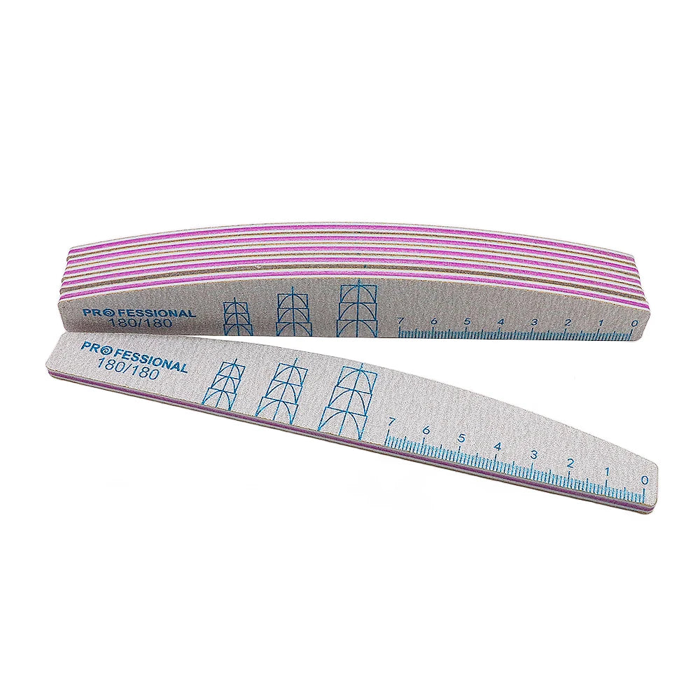 5/10 Pcs Double Sided Nail Art File Set With Scale Grey Sandpaper Nail Stylist Supplies Manicure Products Sand Nails Salon Tools