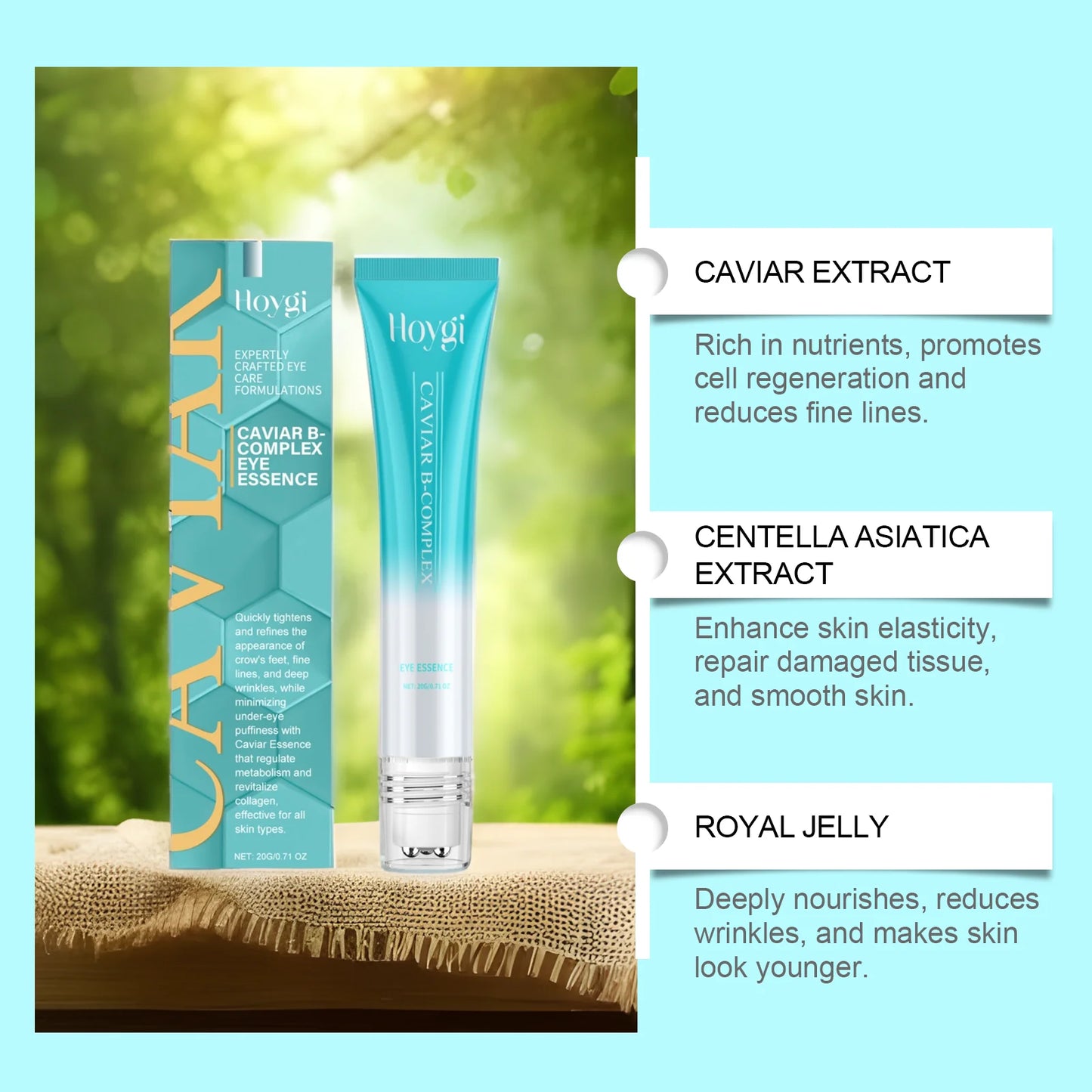 Caviar B-Complex Eye Essence Remove Dark Clrcles Anti Puffiness Smoothing Fine Lines Moisturize Skin Around the Eye Serum