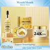 24k Gold Facial Skin Care Set Anti Wrinkle Fade Dark Circles Firming Moisturizing Repairing Eye Mask Essence Korean Cosmetics