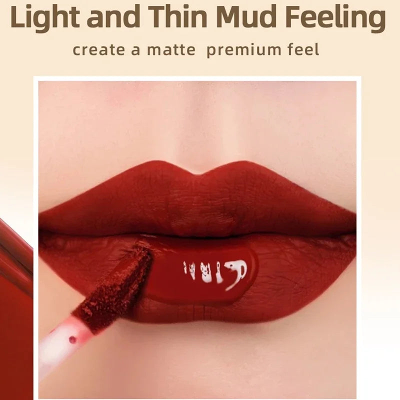Nude Matte Lip Gloss 24 Colors Long-lasting Velvet Lipstick Waterproof Non-stick Cup Sexy Red Dark Lip Tint Makeup Cosmetic