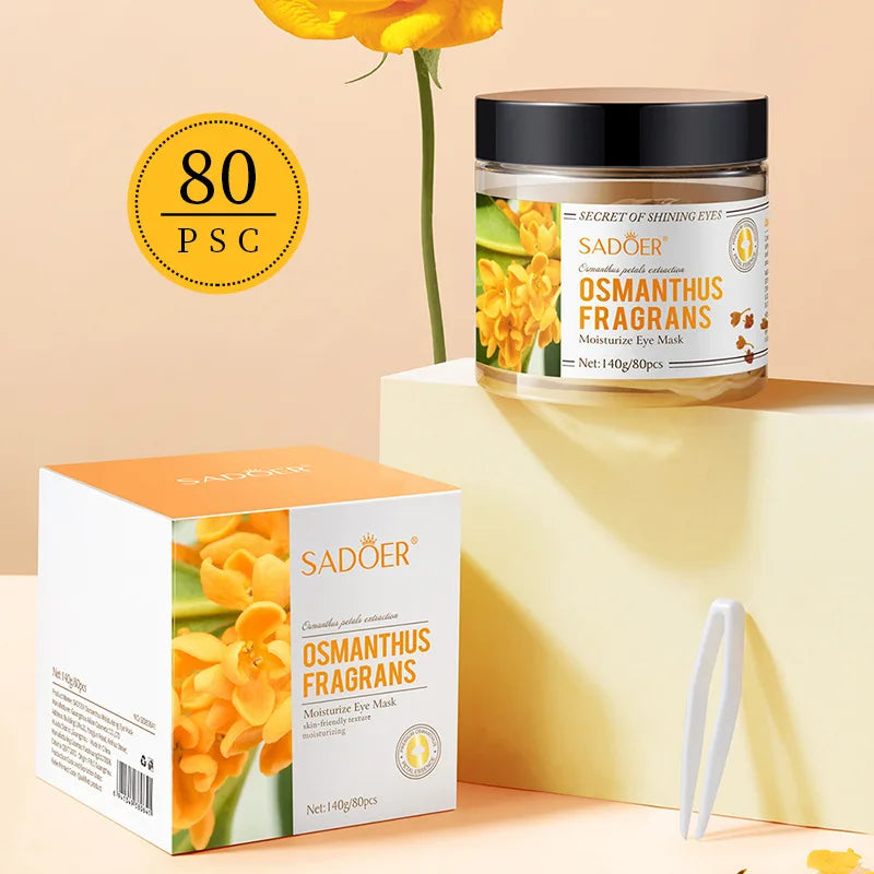 80 Osmanthus Eye Masks, Containing Osmanthus Extract, Hydrate and Moisturize, Nourish the Eyes, and Improve the Skin Around the Eyes Suitable for Daily Eye Care, a Gift for Mom on Mother's Day