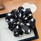 korea fashion Leopard print oversized scrunchie for women elastic big hair tie girls black hair rubber bands Retro hair rope