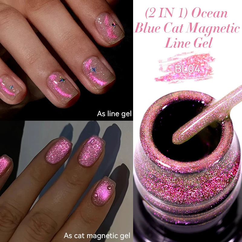 LILYCUTE 5ml Line Art Gel Nail Polish Gold Silver DIY Drawing Gel Reflective Glitter Design Semi Permanent Painting Gel Varnish