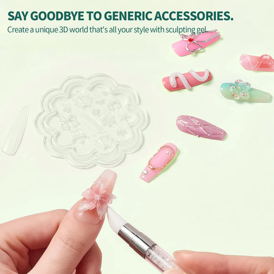 Nailpop Non-Sticky Extending Gel Without TPO/HEMA for Crystal Nail Tips Sculpting and Rhinestone Adhesive Adhesion Durable DIY