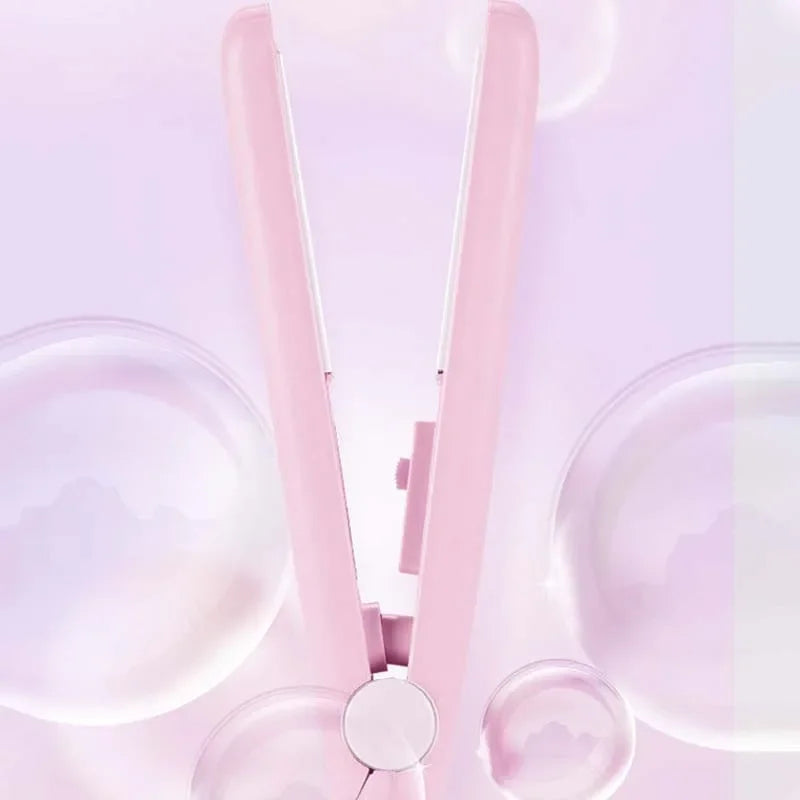 Mini Hair Straightener Clipboard Small Power Plug Curling Hair Straight Hair Girls Air Bangs Portable Hair Straightener