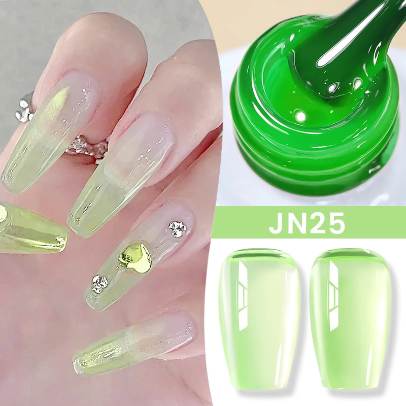BORN PRETTY 10ml Flow Light White Cat Magnetic Gel Nail Polish Ultra Shine Soak Off UV Gel Mirror Glass Bead Gel Nail Art