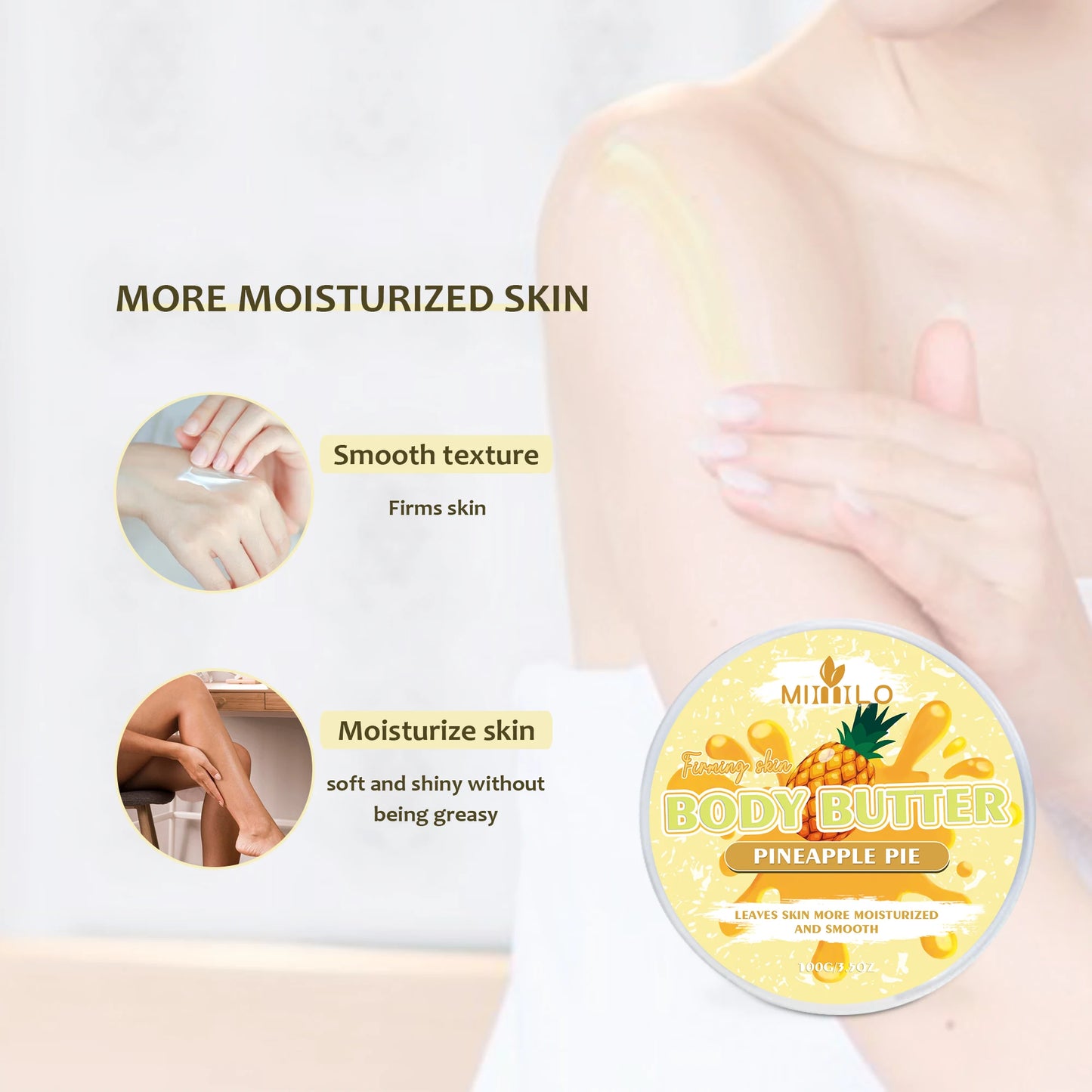 100g Moisturizing Body Glaze Cream 6 Sweet Flavors Body Butter Hydration Soft Smooth Skin Non Sticky Non Tightening