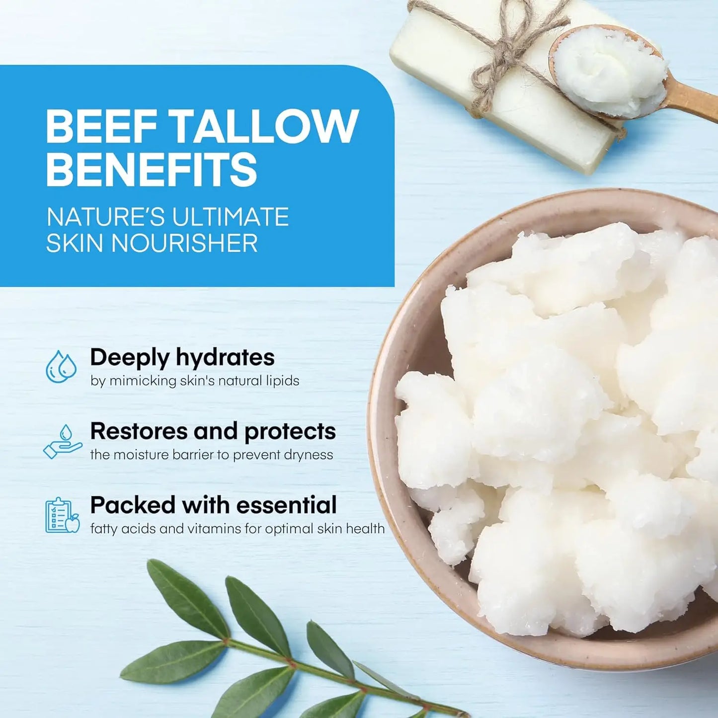 Copper Peptides GHK-Cu Beef Tallow for Skin: Blue Balm Manuka Honey Face and Body Moisturizer for Mature, Dry & Sensitive Skin