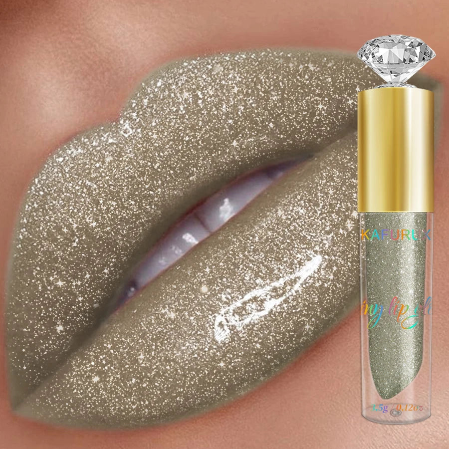 9 colors diamond shimmer glitter lip gloss moisturizing liquid lipstick pearl color lip glaze sexy red pink lip makeup gifts