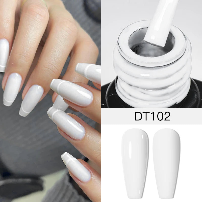 MEET ACROSS 7ml Eggshell Thermal Gel Nail Polish Temperature Changing Gradient Nail Art Varnish Winter Soak Off Gel For Nails