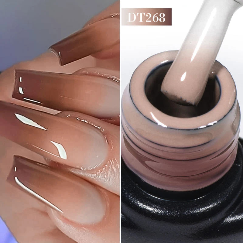 MEET ACROSS 7ml Eggshell Thermal Gel Nail Polish Temperature Changing Gradient Nail Art Varnish Winter Soak Off Gel For Nails