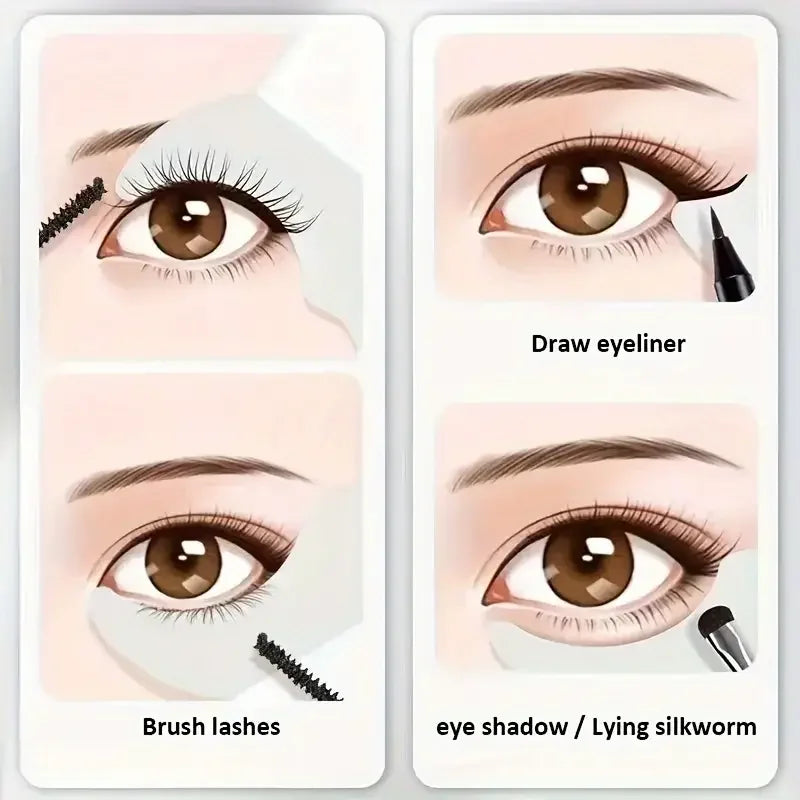 Silicone eye makeup auxiliary tool - multi-functional mascara/eyeshadow/eyeliner, reusable, suitable for beginners' eye makeup