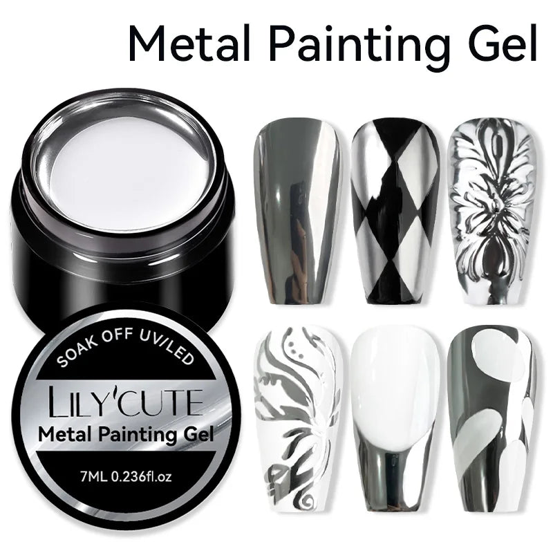 LILYCUTE 5ml White Black Liner Gel Nail Polish Colorful French Painting Stripe Semi Permanent Drawing Nail Art UV Gel Varnish