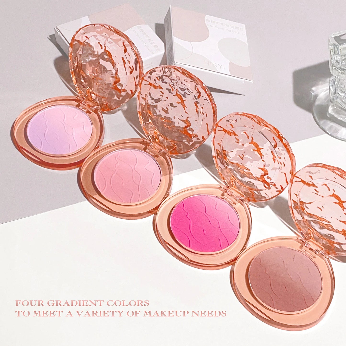 HISYI cute, pop, gradient blush, matte, delicate, daily nude makeup, brightens the color, naturally whitens students