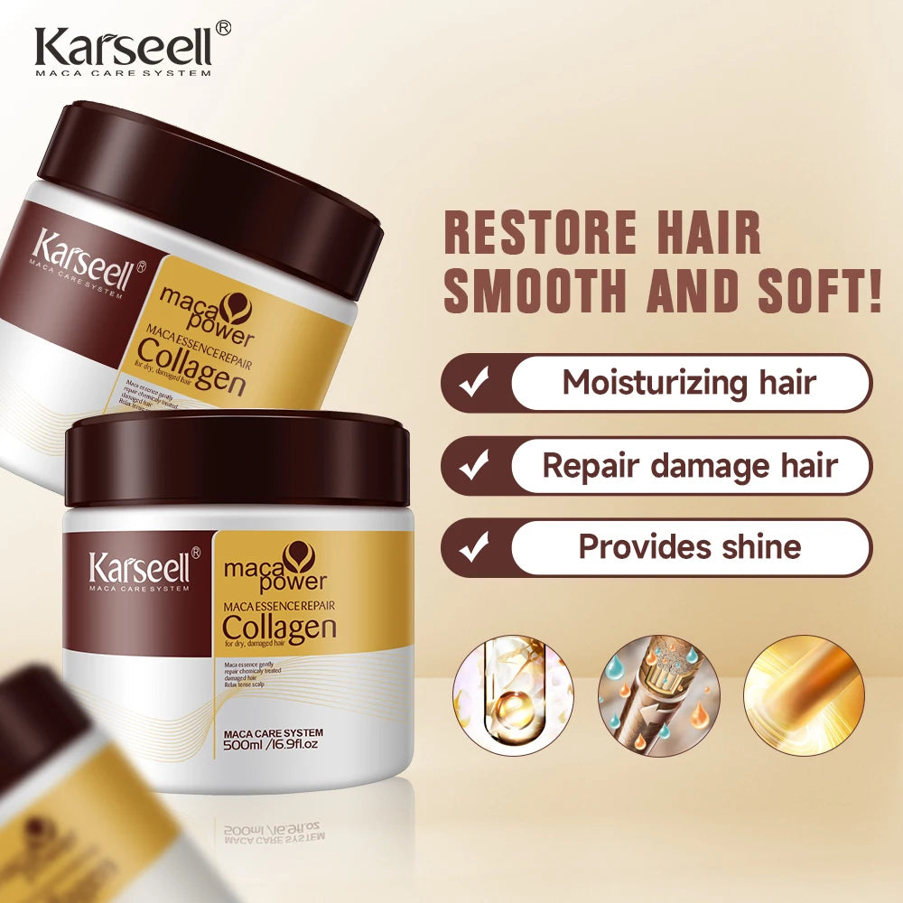 Karseell 500ml Collagen Hair Treatment Deep Repair Conditioning Argan Oil  Hair Mask Essence for Dry Damaged Hair All Hair Type