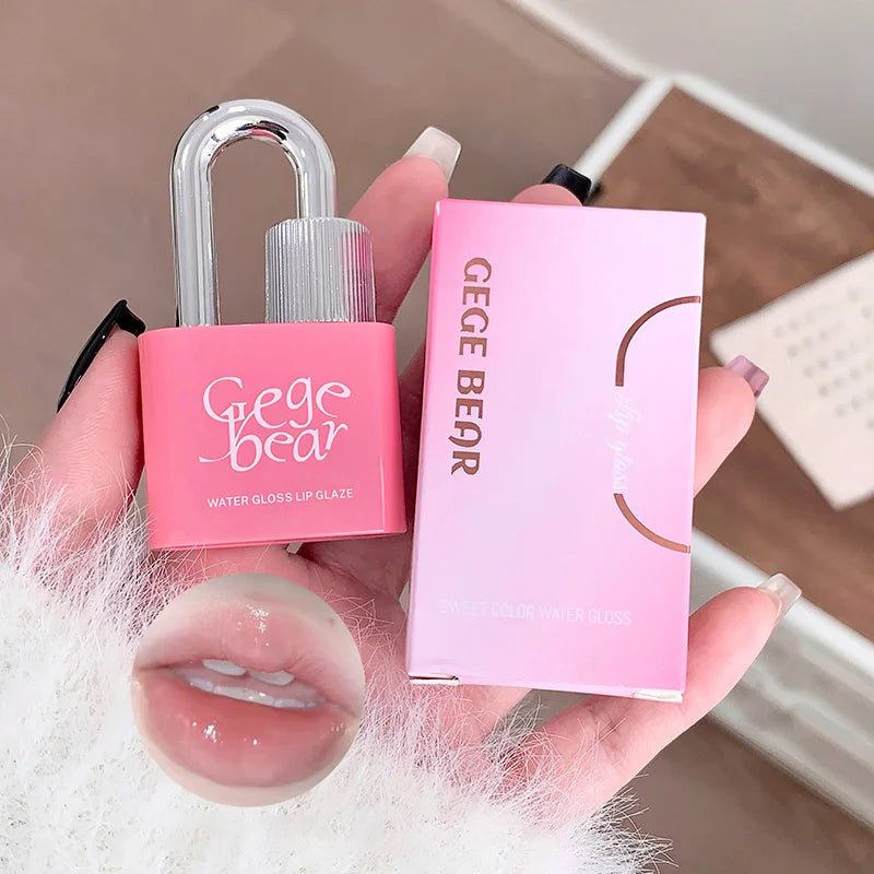 Gege Bear Lockheart Sweet Color Water-Gloss Lip Gloss-Vibrant Colors, Easy to Apply with Long-Lasting Hydration