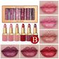 6 Colors Gold Bar Tube Lipstick Matte Texture Pearlescent Glitter Velvet Lipstick Valentine's Day Gift 6PCS