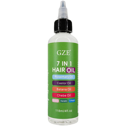7-IN-1 Hair Oil Enriched With Rosemary Oil Castor Oil Batana Oil Chebe Oil Biotin Keratin Collagen for Hair Strongs, Smoothing