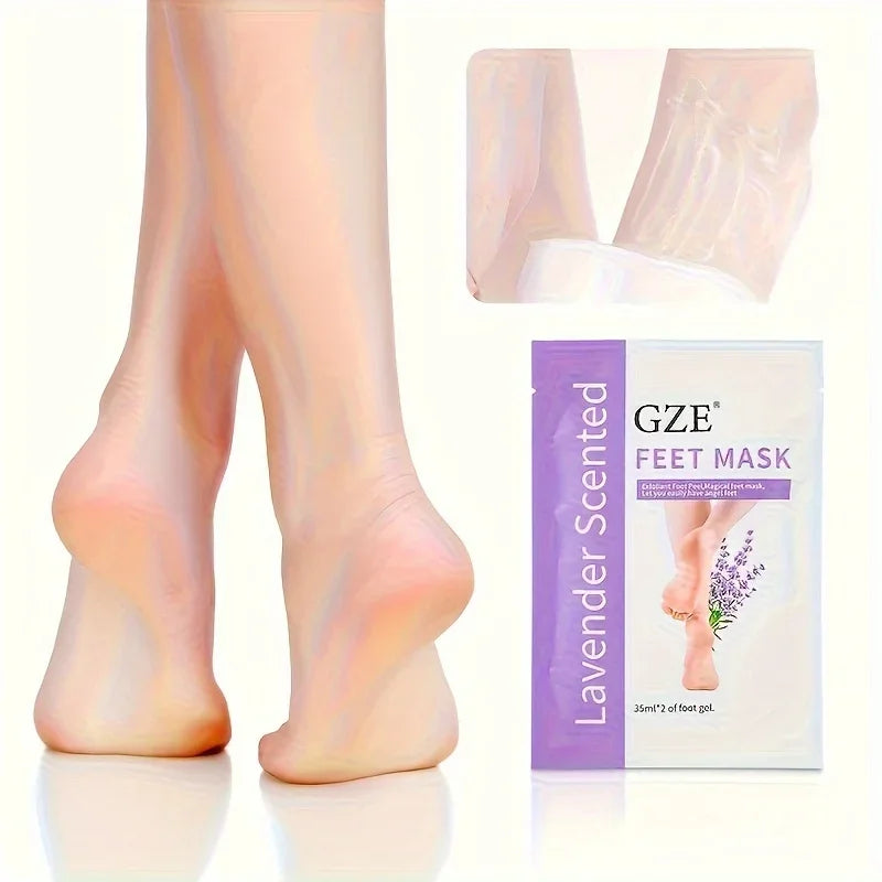 GZE Foot Peel Mask Skin Exfoliating Foot Masks for Dry, Rough Cracked Feet Heels, Callus, Dead Skin Remover - Feet Peeling Mask