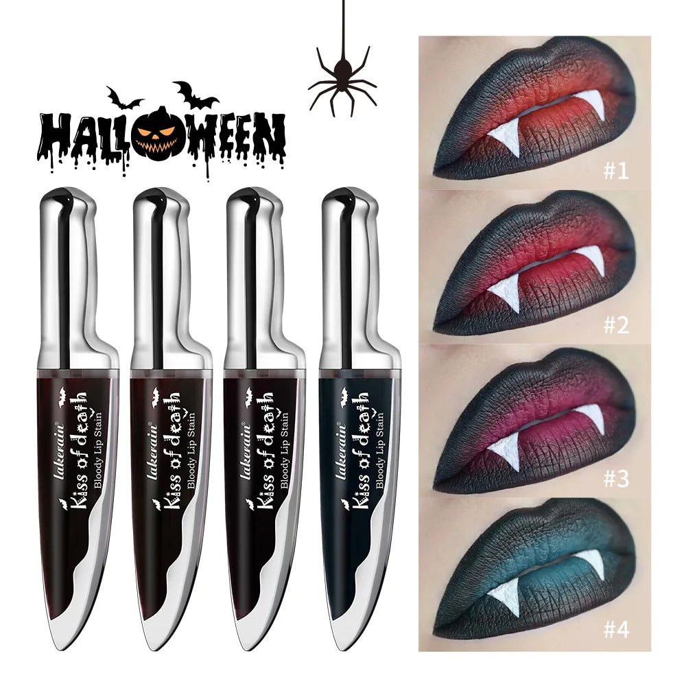 Lip Stain Kiss of Death Bloody Gothic Matte Long Lasting Waterproof Change of Black Vampire Halloween Cosplay Makeup
